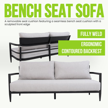 6 Piece Outdoor Conversation Set With Swivel Chairs - Ember Black