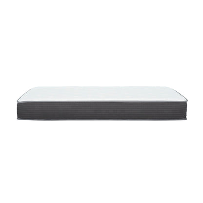 8" Pocket Spring Hybrid Bed In A Box Mattress, Soft Gel Memory Foam - Gray / White - Full