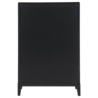 Mason - 5 Drawer Chest With Fluted Design - Black