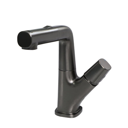 Pull Down Bathroom Sink Faucet With 3 Water Modes And Stainless Steel Construction - Gunmetal Black