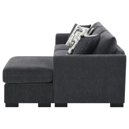 Pacheco - Upholstered Sleeper Sectional Chaise Sofa With Pocket Coils And Reversible Cushions - Dark Gray