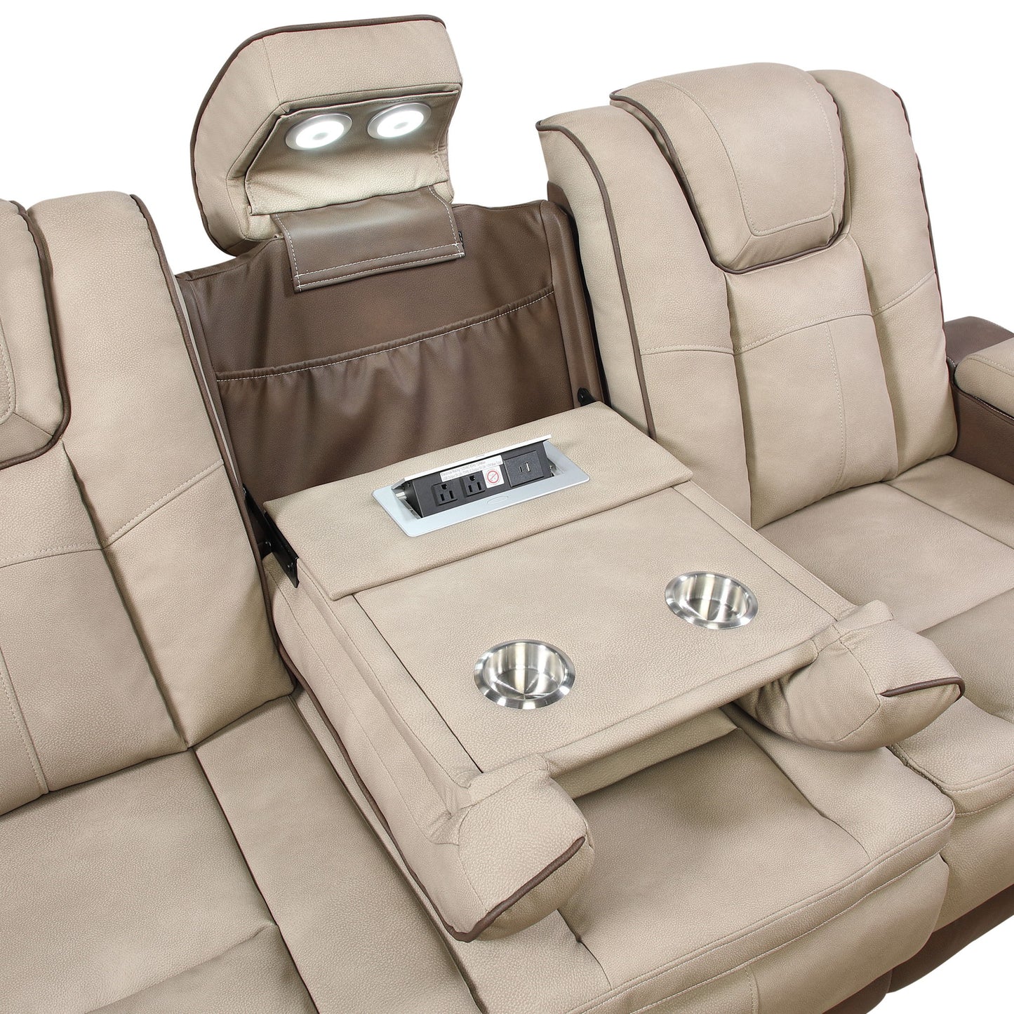 Bruno - Power Reclining Sofa With LED Lighting