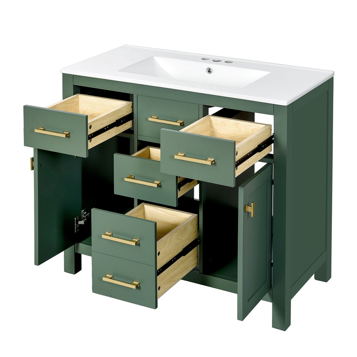 Bathroom Vanity With Sink Combo Set, Modern Bathroom Cabinet With 4 Drawers