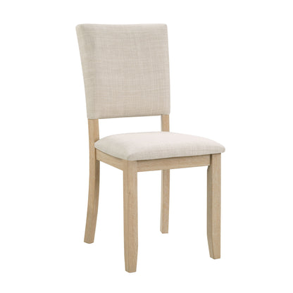 6 Piece Dining Table Set With Bench - Beige / Light Oak