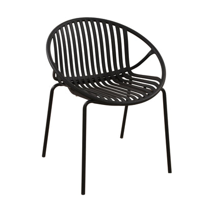 Stackable Outdoor Chairs With Breathable Plastic Backrest (Set of 2)