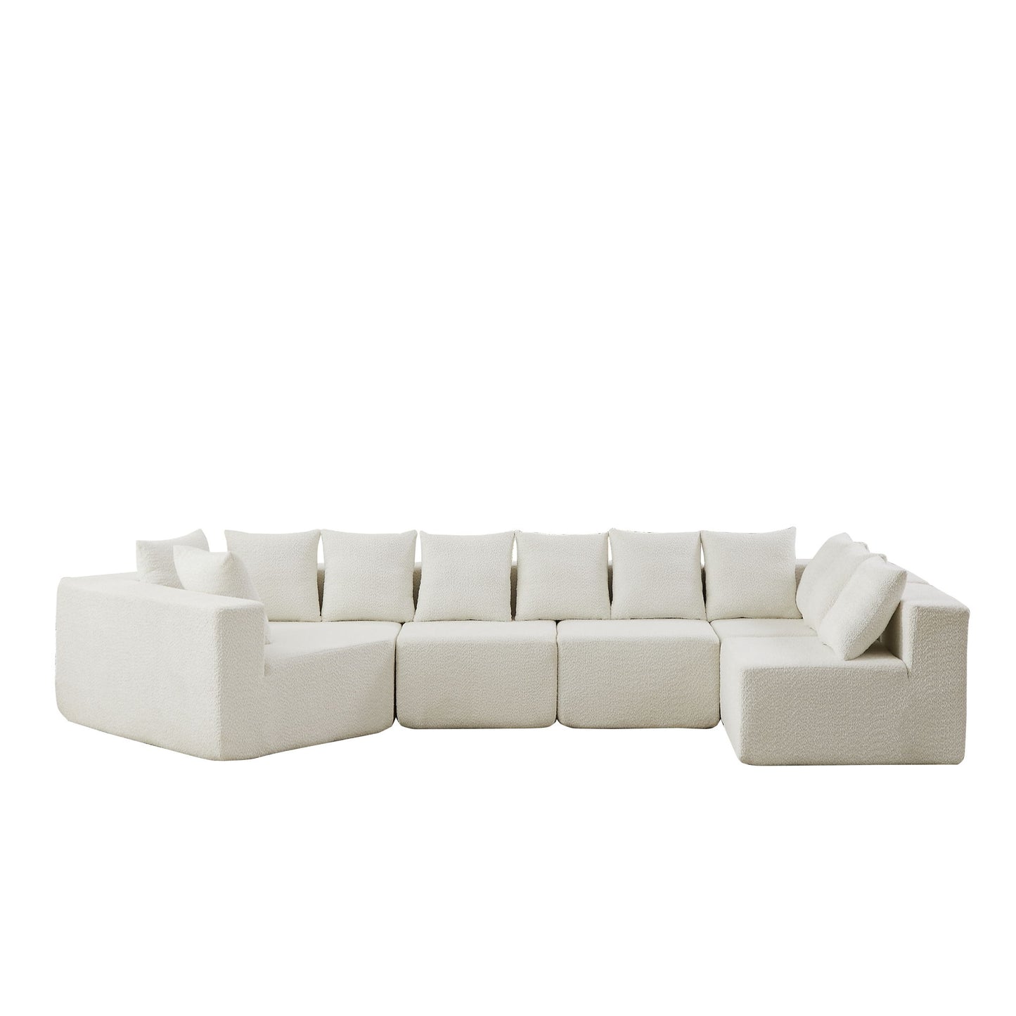 L - Shaped Modular Sofa With Deep Seat And 11 Pillows