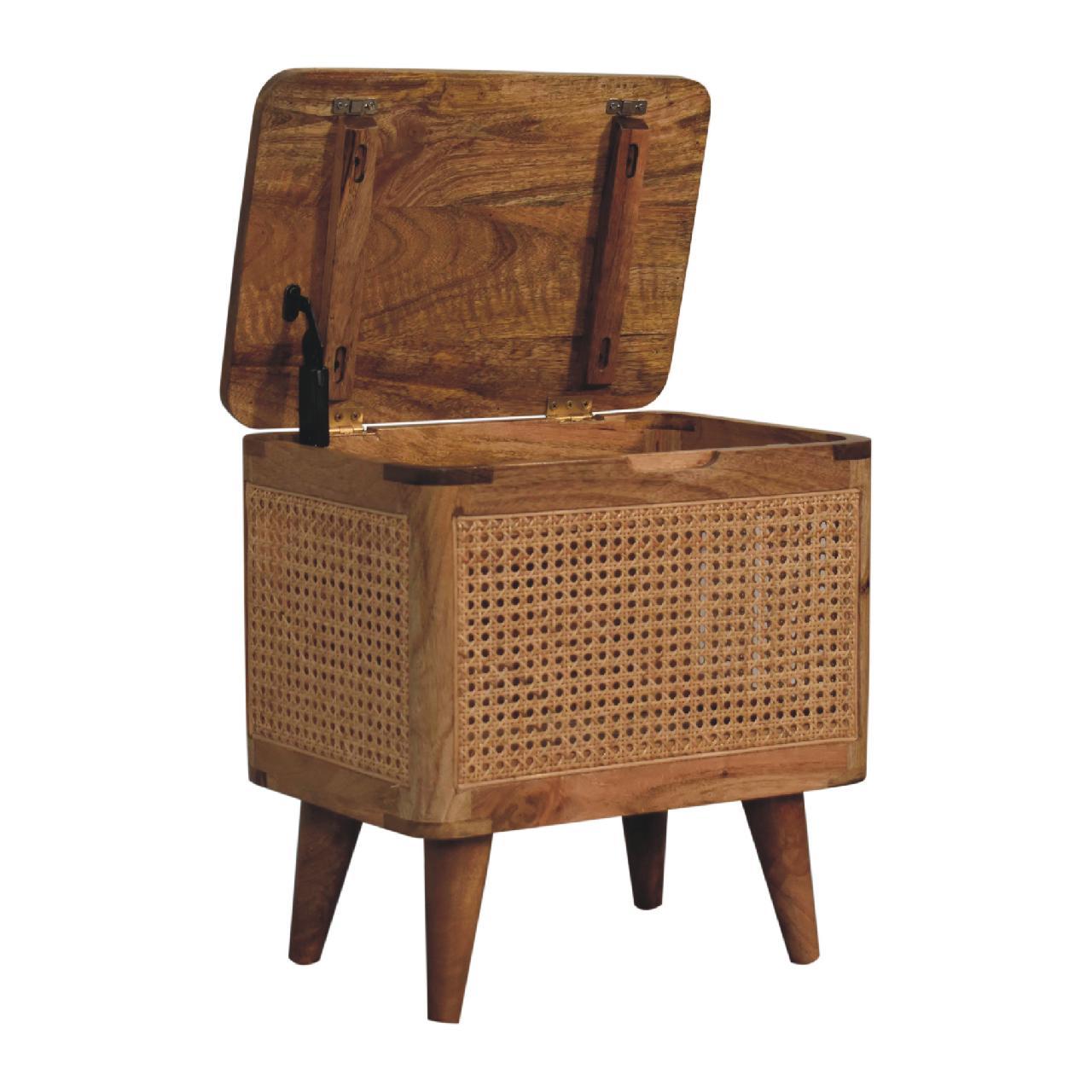 Larissa - Lid Up Storage Stool - Oak