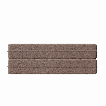 Modern Floor Sofa, With 2 Pillows, Convertible Teddy Fabric Foam Filled Bed