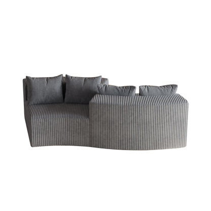 Curved Sectional Sofa With 4 Pillows, Modular Semi Circular Design