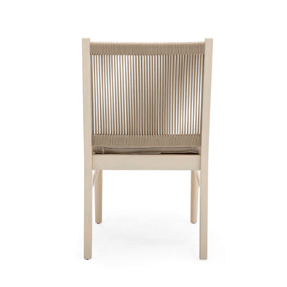 Cordoba - Dining Chair (Set of 2) With Acacia Wood Frame And Water Repellent Fabric - Beige / Yellow