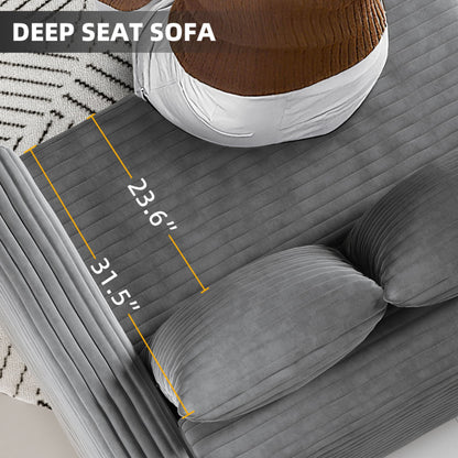 4 Seat Sofa, Modern Comfy Upholstered Sofa Cloud Couch, Deep Seat Couches With Soft Pillows