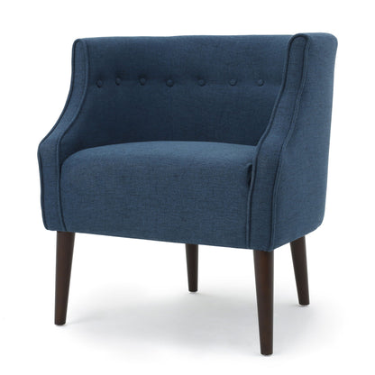 Contemporary Upholstered Club Chair With Button Tufting