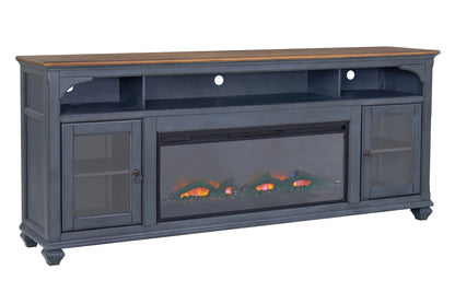 Fireplace TV Stand For TVs Up To 95" - Blue
