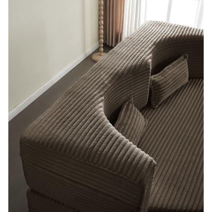Floor Convertible Sleeper Sofa Bed With 2 Pillows