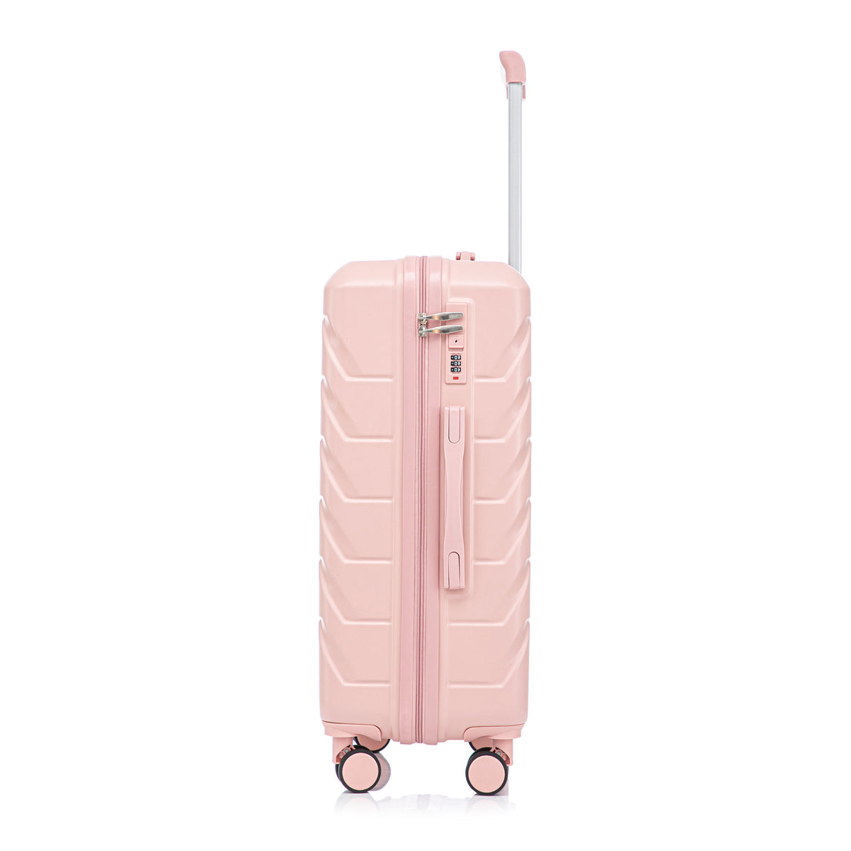 Hard Shell Luggage With Scratch Resistant Surface, 4 Wheels, Combination Lock & Side Hooks