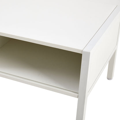 40.16" Rattan Coffee Table, Sliding Door For Storage, Metal Legs, Modern Table For Living Room