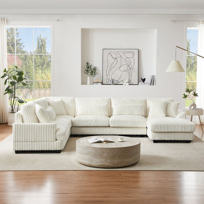 Oversized Sectional Sofa U - Shaped Sofa Couch Modern Sofa Upholstered In Soft With A Chaise Lounge For Living Room