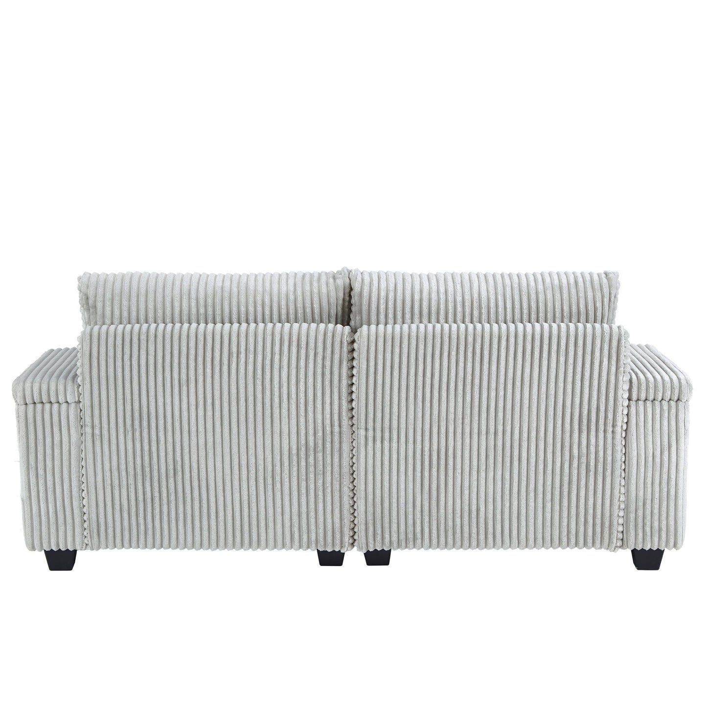 Modern Chaise Sofa With Adjustable Backrest, Cup Holders, Phone Holder & Storage Compartments For Living Room