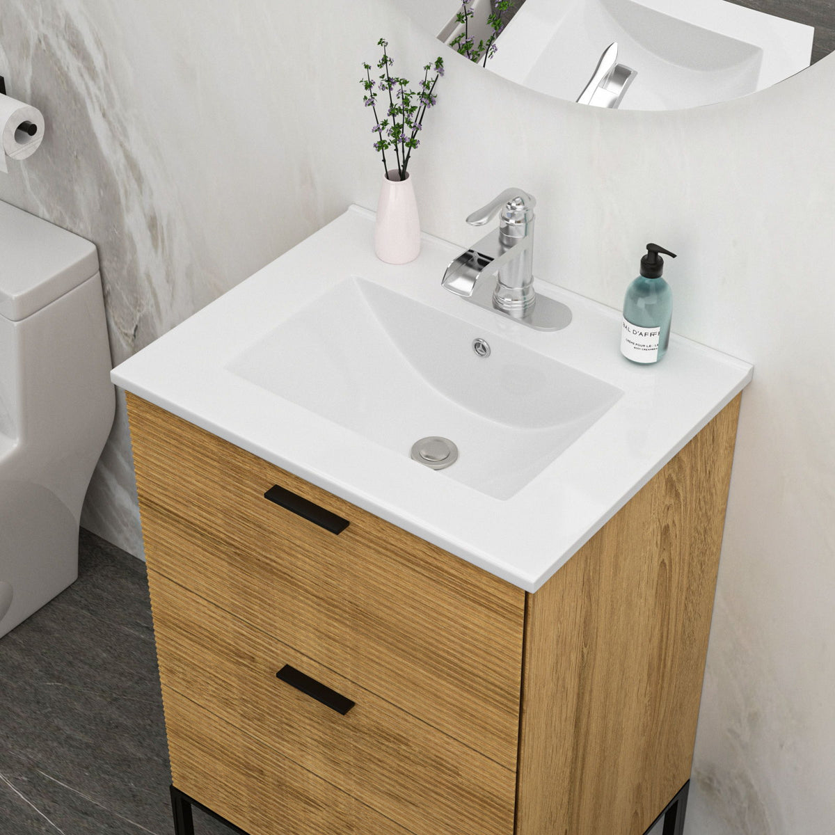 Premium Rectangular Vanity Top With Single Faucet Hole And Overflow