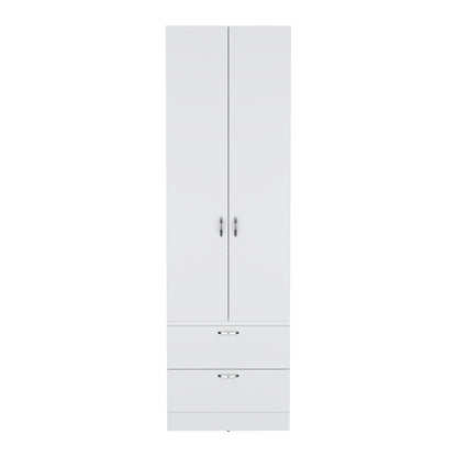 Armoire Organiser, Two Shelves, Rod, Double Door Cabinet Armoire