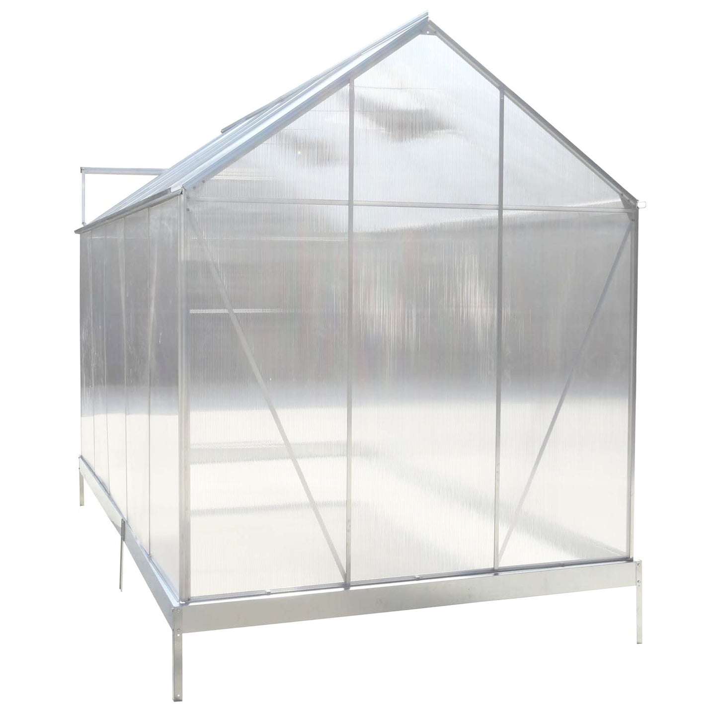 Polycarbonate house, Heavy Duty Outdoor Aluminum Walk-In House Kit With Rain Gutter, Vent And Door For Backyard Garden