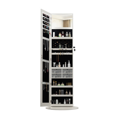 Swivel Jewelry Cabinet With Full Length Mirror