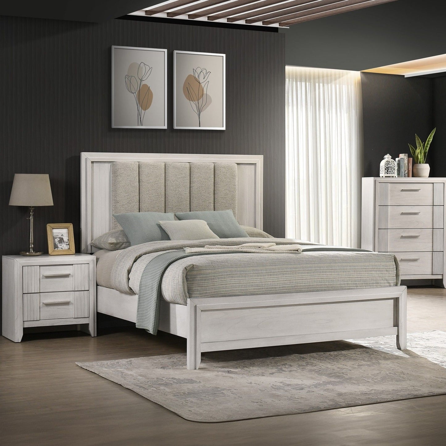 4 Drawer Tall Storage Chest Furniture - White