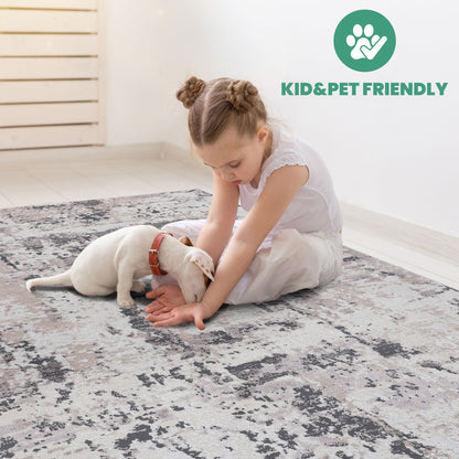 Payas - 8' X 10' Abstract Area Rug - Cream / Brown