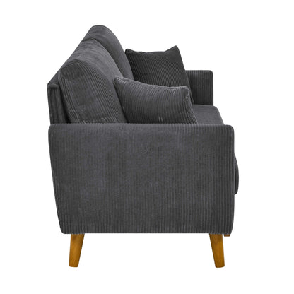 Upholstered Loveseat With Arms And Pillows