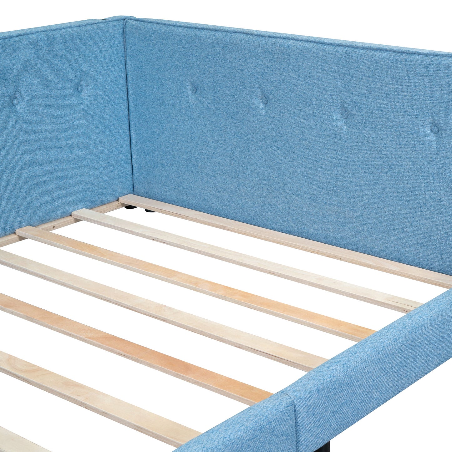 Modern Upholstered Platform Bed With USB Ports And LED Belt