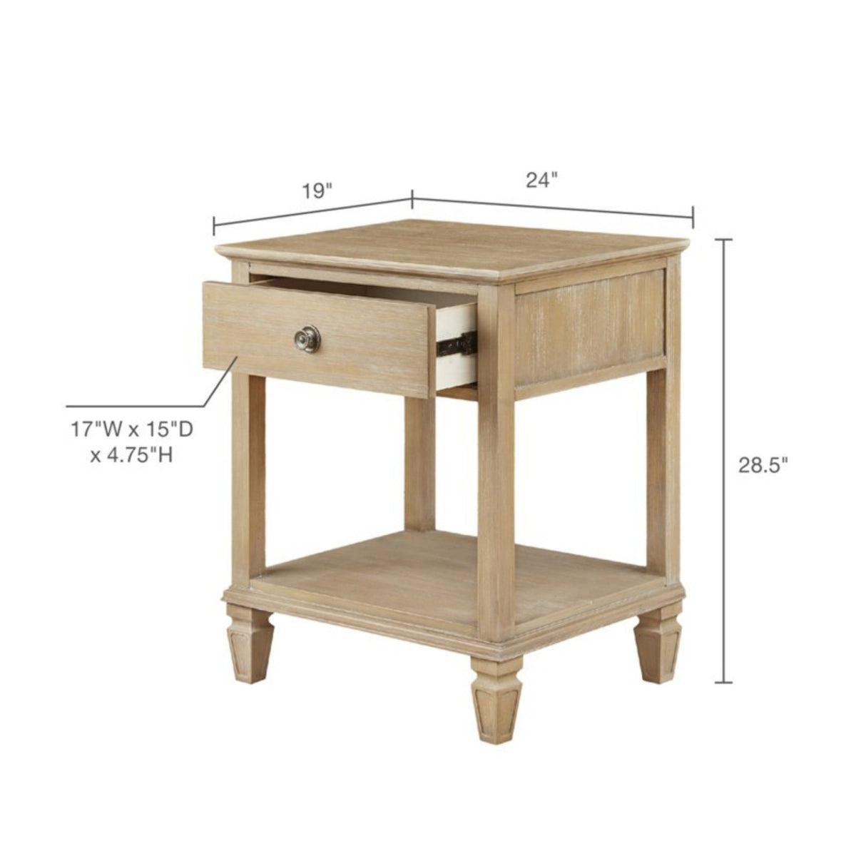 Victoria - Bedside Table With Drawer And Shelf