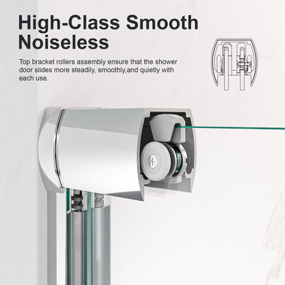Modern Semi Frameless Double Sliding Shower Door