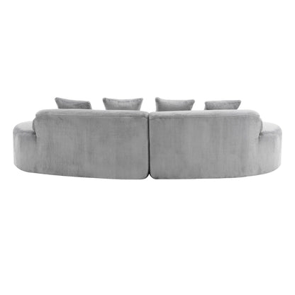 Modern Curved Sofa With Pillows