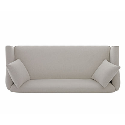 3 Seater Sofa With Wrap Around Armrests And Throw Pillows