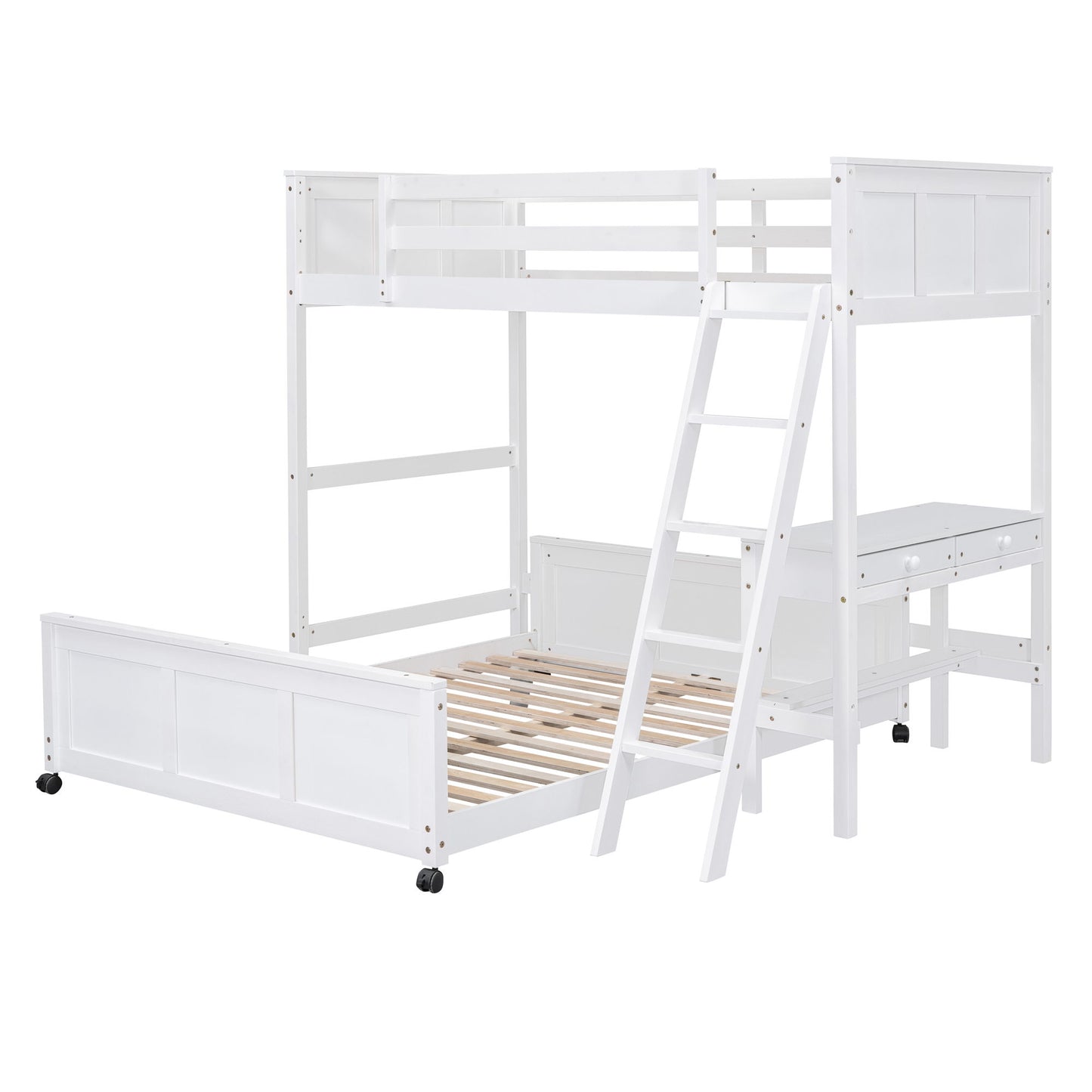 Full Over Full Bunk Bed With Desk