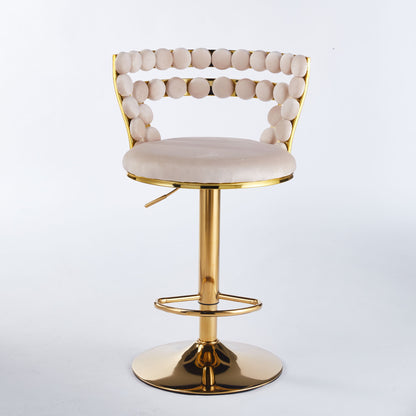 Modern Bar Chair With Iron Tube Legs, Soft Cushions And Comfortable Backrest (Set of 2)