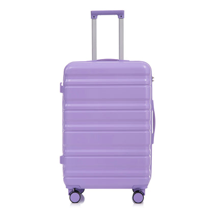3 Piece 20" / 24" / 28" Spinner Luggage Set & Combination Lock, Durable Hard Shell With 360° Silent Wheels - Blue / Purple