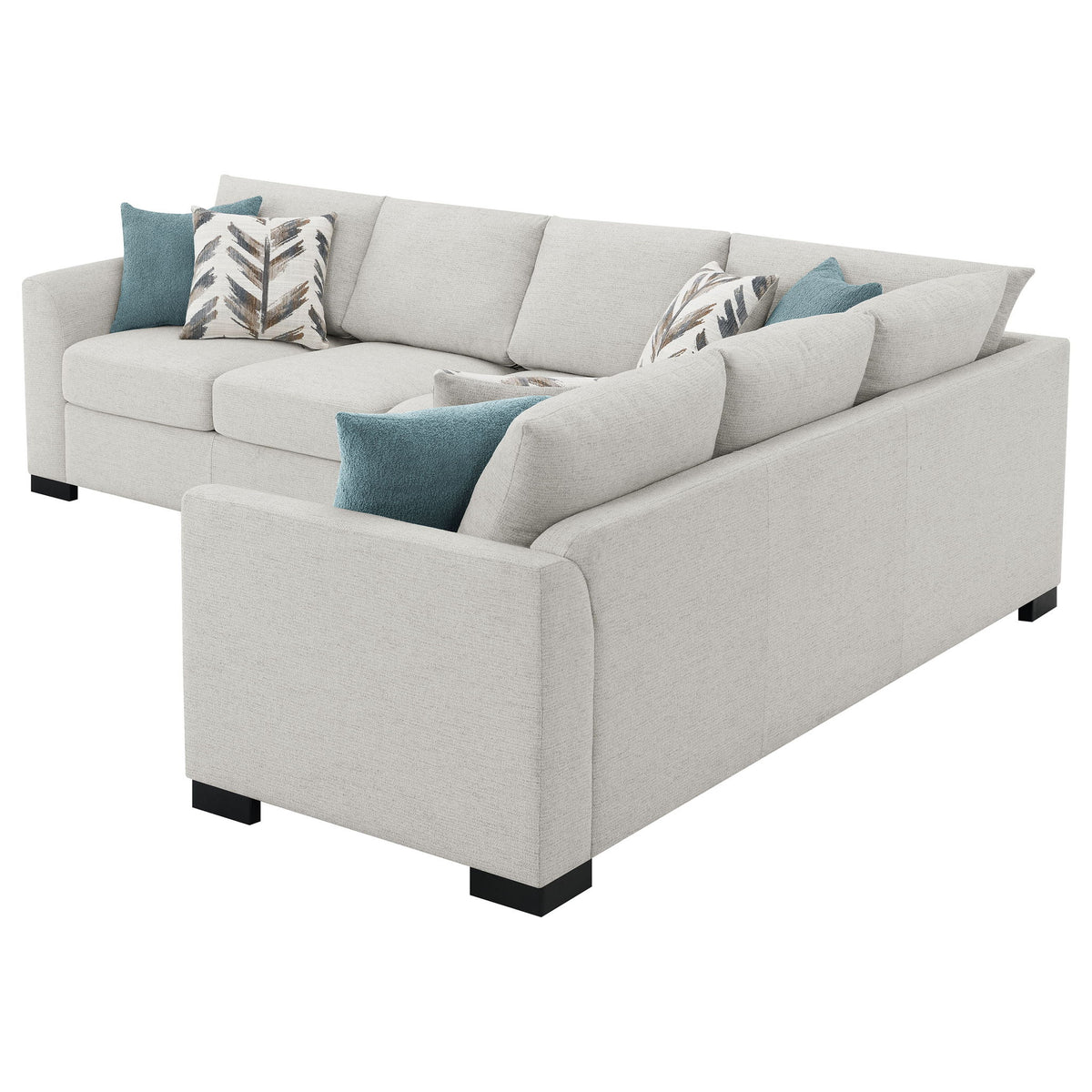 Radison - Upholstered Sectional Sofa With Hidden Sleeper - Greige