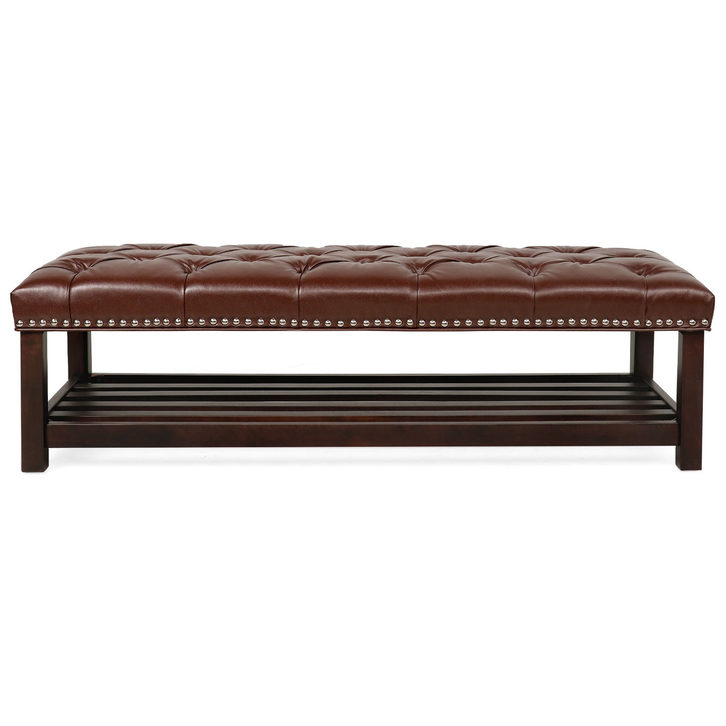 Bedroom End Of Bed Bench Tufted Upholstered End Of Bed Bench End Of Bed Entrance Shoe Bench With Nailhead Trim And Shelf Bedroom Upholstered Bench Living Room Shoe Rack Footstool