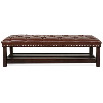 Bedroom End Of Bed Bench Tufted Upholstered End Of Bed Bench End Of Bed Entrance Shoe Bench With Nailhead Trim And Shelf Bedroom Upholstered Bench Living Room Shoe Rack Footstool