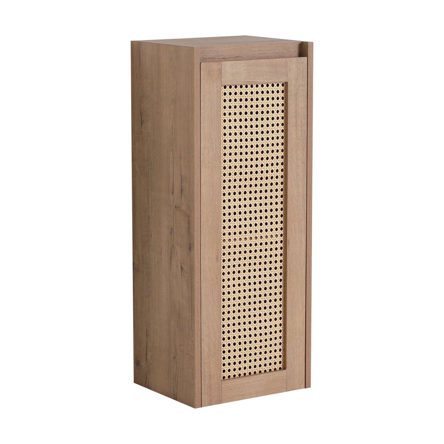 Contemporary Wall Mounted Bathroom Vanity With Resin Sink And 2 Side Cabinet - Imitative Oak
