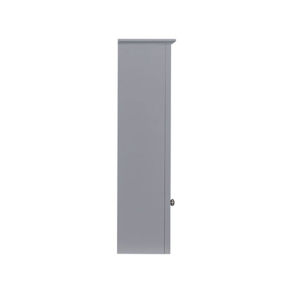 Bathroom Vanity With Top Sink, Freestanding Storage Cabinet With 2 Doors And 3 Drawers, Mirror Cabinet Included - Gray