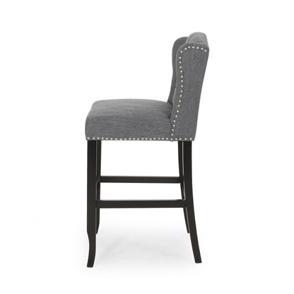 Vienna - Contemporary Fabric Tufted Wingback Counter Stools (Set of 2)