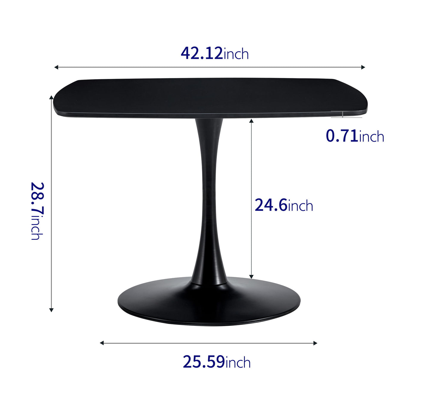 Table Mid-Century Dining Table For 4-6 People With Round Table Top, Pedestal Dining Table, End Table Leisure Coffee Table