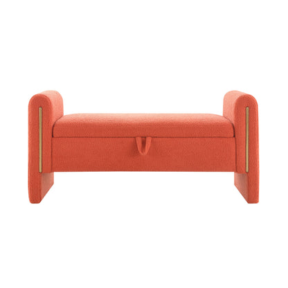 Modern Teddy Upholstered Large Bed End Bench With Arms And Storage