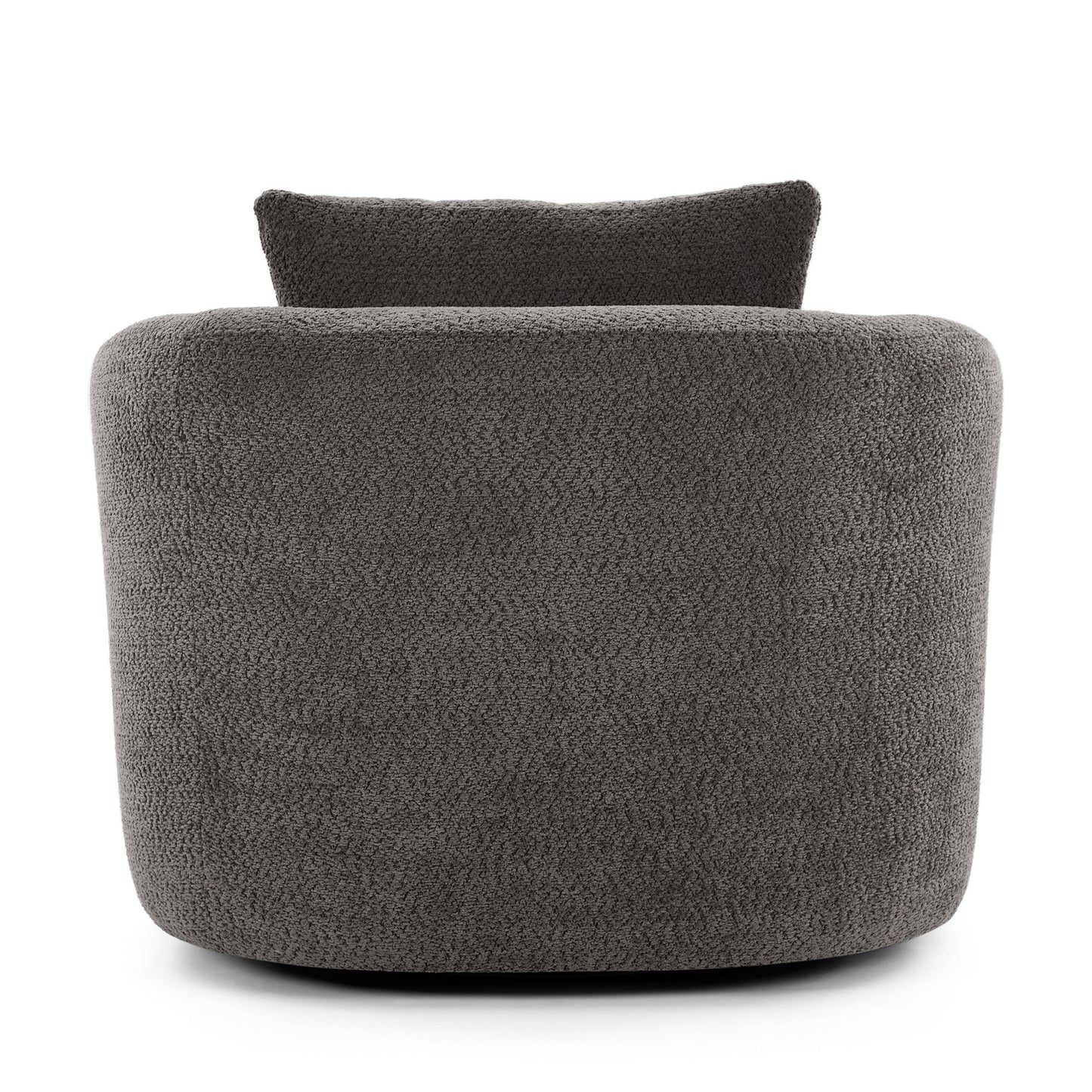 360° Swivel Barrel Sofa Chair With Throw Pillow, Upholstered Accent Chair