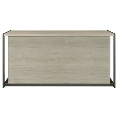 Brisley - Office Desk With Adjustable Keyboard Tray And 3 Drawer Storage - Beige / Gray
