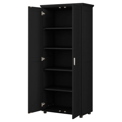 Storage Cabinet With Adjustable Shelves, 2 Doors, Rectangle Design For Bathroom