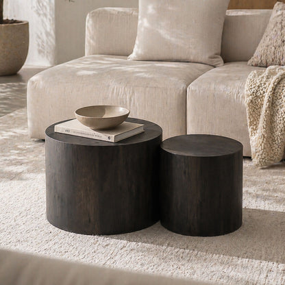 Modern Round Nesting Coffee Table (Set of 2)