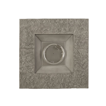 Classic Design Square Fire Pit With Top And 40, 000 Btu Heat Output - Stone Gray